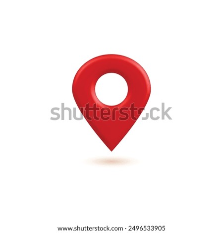 3d Red Abstract Location Map Icon Logo Symbol Vector Design Clipart Png Transparent Background
