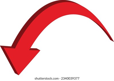 3D red arrow icon for app, web digital vector illustration symbols