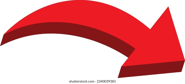 3D red arrow icon for app, web digital vector illustration symbols