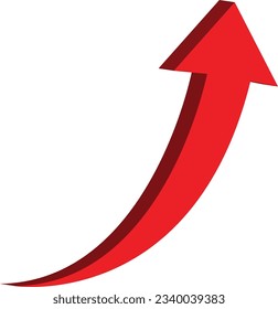 3D red arrow icon for app, web digital vector illustration symbols