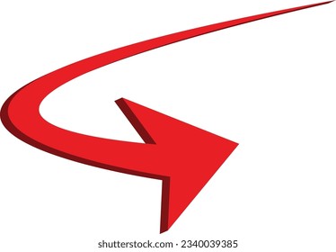 3D red arrow icon for app, web digital vector illustration symbols