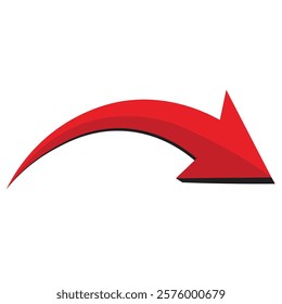 3d Red Arrow Left Direction single Icon on a Transparent Background, arrow icon Illustration Vector for your web site design. Arrow indicated the direction symbol. curved arrow sign.