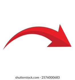 3d Red Arrow Left Direction single Icon on a Transparent Background, arrow icon Illustration Vector for your web site design. Arrow indicated the direction symbol. curved arrow sign.