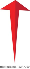 Flecha roja 3D sobre fondo blanco. Flechas para sitio web, aplicación, medios sociales e ilustración vectorial digital