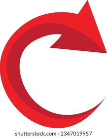 3D Red arrow on white background. Arrows for website, app, social media and digital vector illustration
