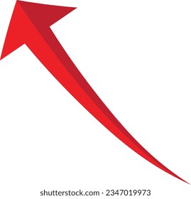 3D Red arrow on white background. Arrows for website, app, social media and digital vector illustration