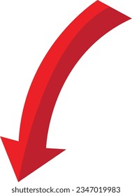 3D Red arrow on white background. Arrows for website, app, social media and digital vector illustration