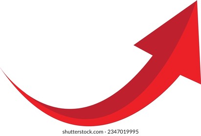 3D Red arrow on white background. Arrows for website, app, social media and digital vector illustration