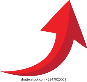 3D Red arrow on white background. Arrows for website, app, social media and digital vector illustration