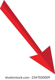 3D Red arrow on white background. Arrows for website, app, social media and digital vector illustration