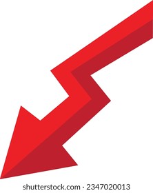 3D Red arrow on white background. Arrows for website, app, social media and digital vector illustration