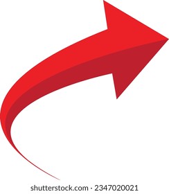 3D Red arrow on white background. Arrows for website, app, social media and digital vector illustration