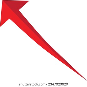 Flecha roja 3D sobre fondo blanco. Flechas para sitio web, aplicación, medios sociales e ilustración vectorial digital