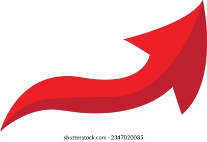 3D Red arrow on white background. Arrows for website, app, social media and digital vector illustration