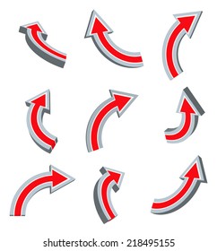 3d red arrow set