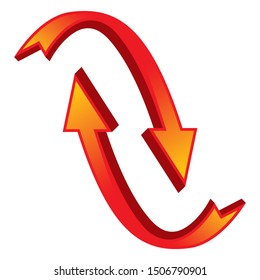 3d red arrow signs. vector arrow sign