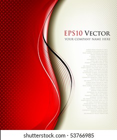 3D red background composition - vector illustration