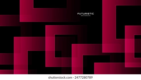 3D red black abstract background overlap layer on dark space with squares shape effect decoration. Modern graphic design element with cutout concept for web, poster, flyer, card, cover, or brochure