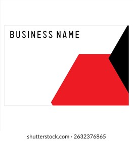 3D red and black pentagon shape vector, business card design, white background.