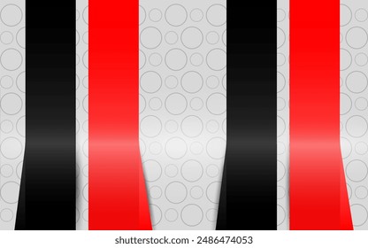 Fondo de rayas rojas y negras 3d con patrón circular, Vector completo, editable