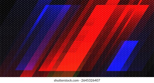 3D red black techno abstract background overlap layer on dark space with lines decoration. Modern graphic design element perforated style for banner, flyer, card, brochure cover, or landing page