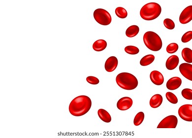 3D Red Blood Cell Isolated On White Background. Vector Illustration