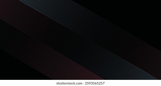 3D red blue lines techno abstract background overlap layer on dark space with diagonal shape decoration. Modern graphic design element stripes style concept for banner, flyer, card, or brochure cover