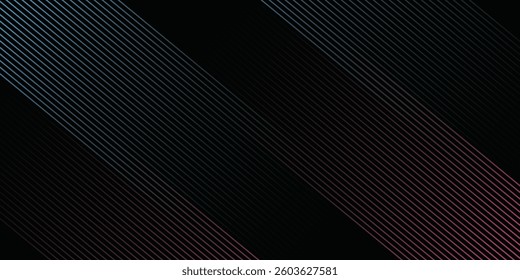 3D red blue lines techno abstract background overlap layer on dark space with diagonal shape decoration. Modern graphic design element stripes style concept for banner, flyer, card, or brochure cover