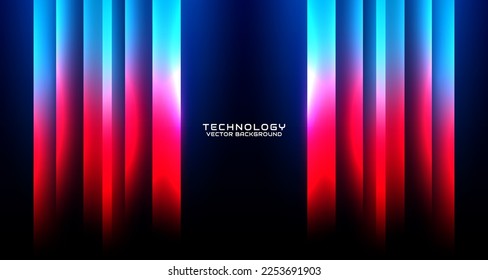 3D red blue techno abstract background overlap layer on dark space with glowing effect decoration. Style concept cut out. Graphic design element for banner flyer, card, brochure cover, or landing page