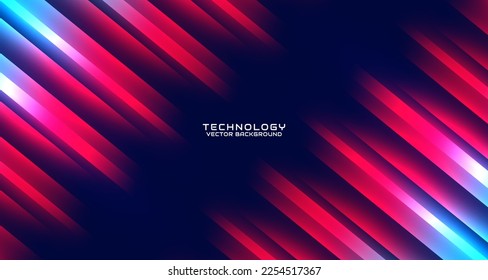 3D red blue techno abstract background overlap layer on dark space with glowing effect decoration. Style concept cut out. Graphic design element for banner flyer, card, brochure cover, or landing page