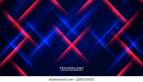 3D red blue techno abstract background overlap layer on dark space with glowing x letters. Style concept cut out. Graphic design element for banner flyer, card, brochure cover, or landing page