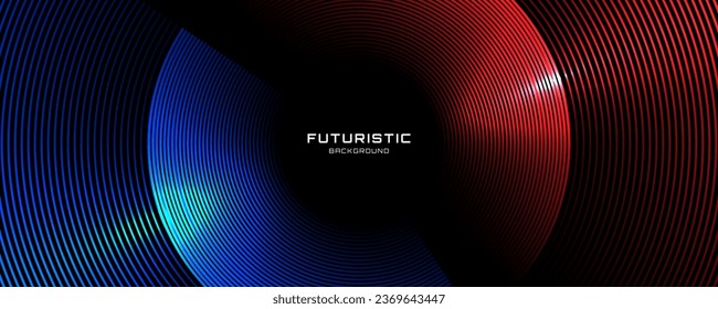 3D red blue techno abstract background overlap layer on dark space with glowing circles shape decoration. Modern graphic design element future style concept for banner, flyer, card, or brochure cover