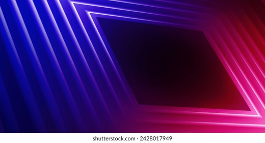 Fondo abstracto de tecno azul rojo 3D superpone la capa en el espacio oscuro con la decoración del rombo. Concepto moderno del estilo del movimiento del elemento del diseño gráfico para la bandera, el volante, la tarjeta, la cubierta del folleto.