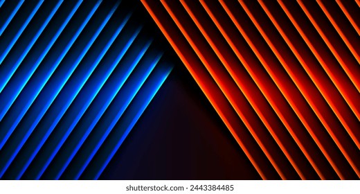 3D red blue techno abstract background overlap layer on dark space with arrow decoration. Modern graphic design element motion style concept for banner, flyer, card, brochure cover, or landing page