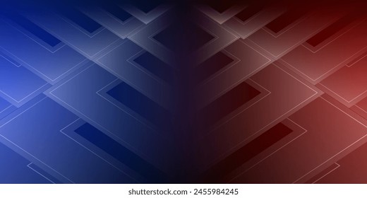 3D red blue techno abstract background overlap layer on dark space with rhombus decoration. Modern graphic design element motion style concept for banner, flyer, card, brochure cover, or landing page