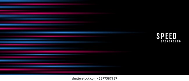 3D red blue techno geometric background on dark space with glow lines motion decoration. Modern graphic design element panoramic high speed style concept for banner, flyer, card, or brochure cover