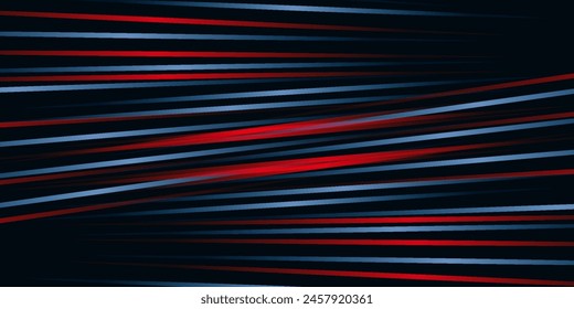 3D red blue techno geometric background on dark space with glow lines motion decoration. Modern graphic design element panoramic high speed style concept for banner, flyer, card speed lines