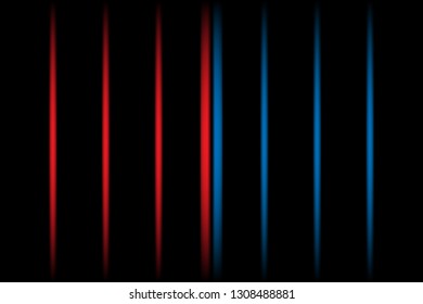 3d red and blue vertical fading neon light elements on black background. Futuristic abstract pattern. Texture for web-design, website, presentations, digital printing, fashion, concept design. EPS 10.
