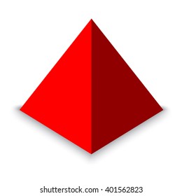 3d red business pyramid