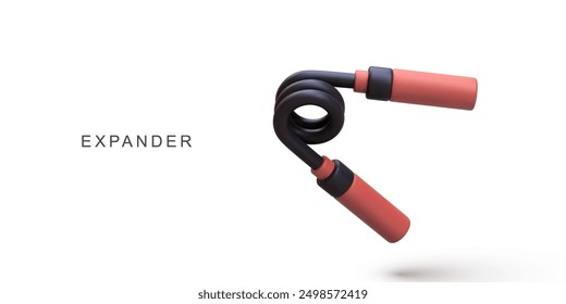 3d red Carpal expander on white background. Vector illustration.