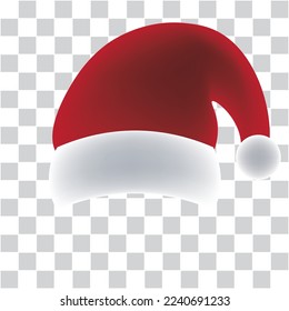 3d red christmas cap or hat for christmas party and christmas celebration vector