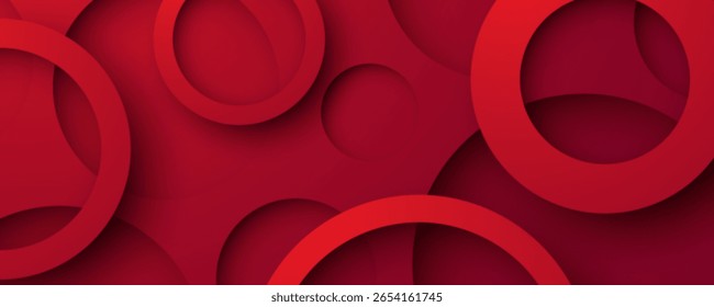 3D círculo vermelho vibrante fundo abstrato circular design textura