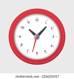 Ilustración vectorial de reloj rojo 3