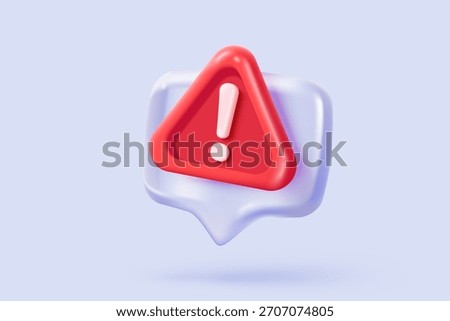 3d red danger attention for help or emergency notice alert on rescue warning. loud alert important for security urgency concept. 3d warning urgent buttons icon vector render illustration