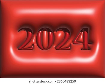 3D rotes Design. Schönes neues Jahr. Digitales Bild mit psychedelischen Streifen. Basis für Website, Druck, Basis für Banner, Wallpaper, Visitenkarten, Broschüren, Banner