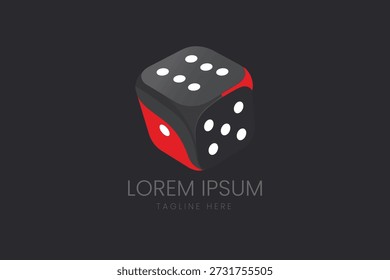 3D Red Dice Gaming Logo für Casino Entertainment Online Wetten Board Game Cafés Strategisches Spiel und Risk Management Consulting Vektor Logo Vorlage