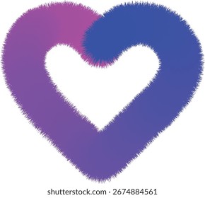 3d red far heart of pink and blue color