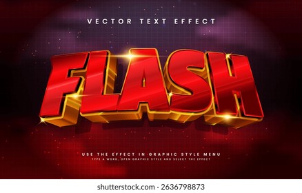 3d Red Flash Editable Vector Text Effect. Hot Fire Theme.