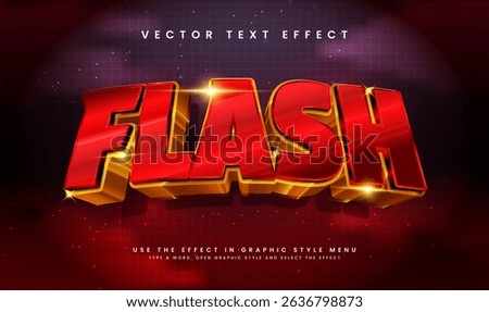 3d Red Flash Editable Vector Text Effect. Hot Fire Theme.