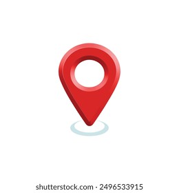 3d Red Flat Location Map Icon Logo Symbol Vector Design Clipart Png Transparent Background
